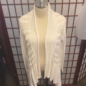 Stella Carakasi white shark bite hem cardigan l/xl